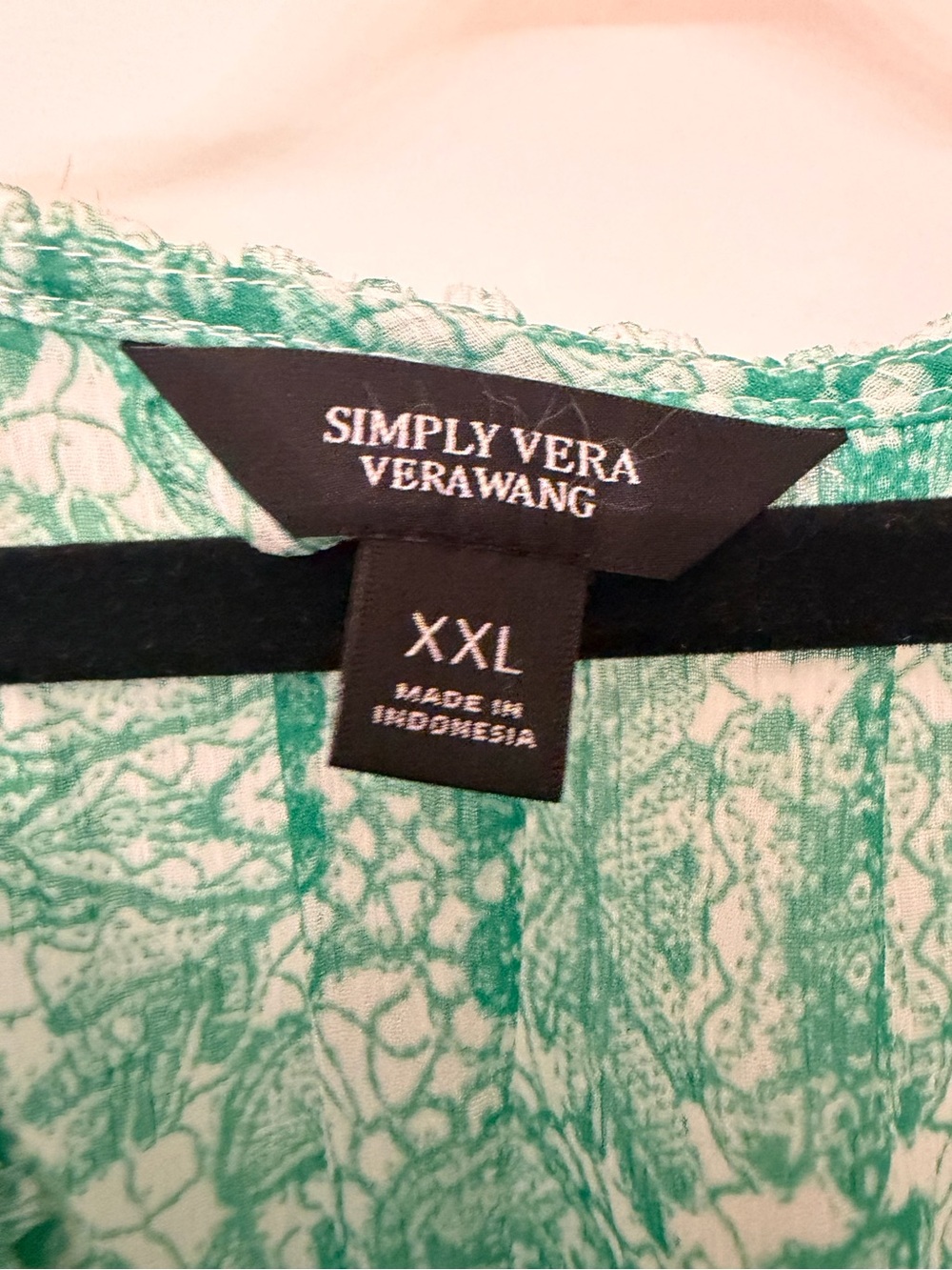 Vera Wang Green Paisley Tie-Waist Women's Dress - Picture 2 of 2